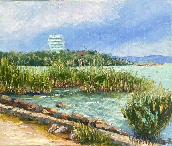 Almádi part (25x30 cm)<br/>Olaj, vászon<br/>A kép: 38 000 Ft<br/><br/><button onclick='sendEmail()' style='background-color: #333; color: white; border: none; padding: 10px 20px; text-align: center; text-decoration: none; display: inline-block; font-size: 16px; margin: 4px 2px; cursor: pointer;'>Kapcsolatfelvétel</button>